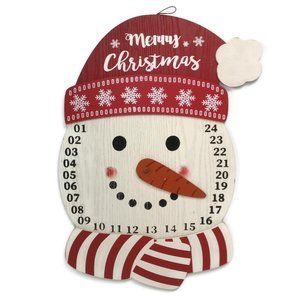 Snowman Christmas 24 Day Countdown Calendar Rustic